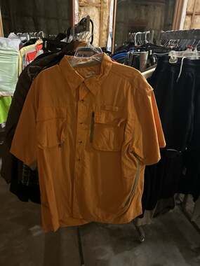 Natural Gear Men's Short Sleeve Vented Fishing Shirt XL Orange
